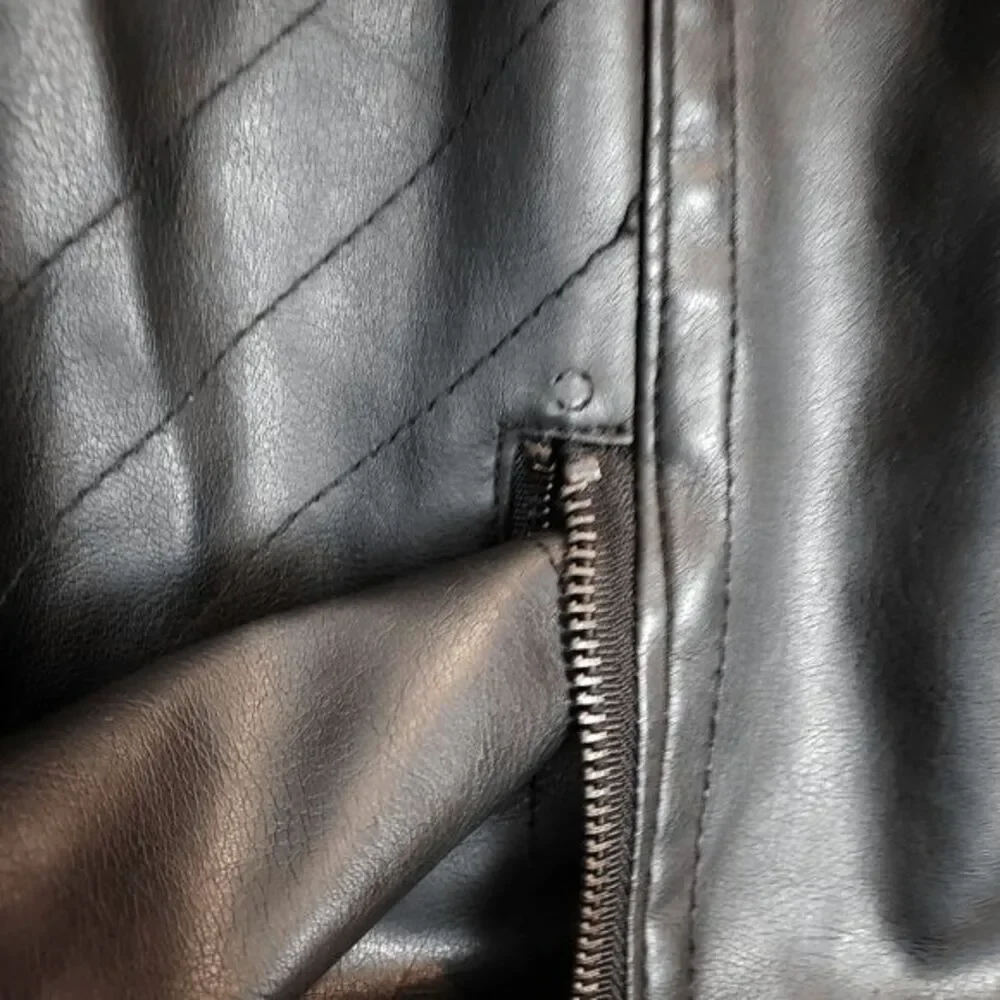 Buffalo David Bitton Vegan Leather Bomber Biker Studded Jacket Size: Small